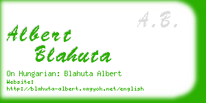 albert blahuta business card